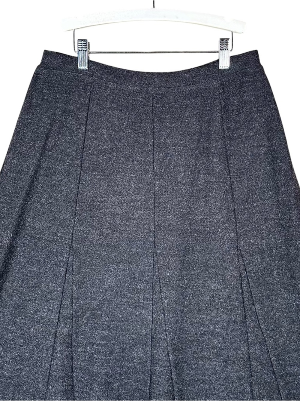 EILEEN FISHER Boiled Wool Midi Flared Skirt in charcoal - Picture 3 of 8